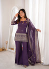 Elegant Woman in Stunning Purple Dress