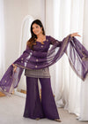 Elegant Woman in Stunning Purple Dress