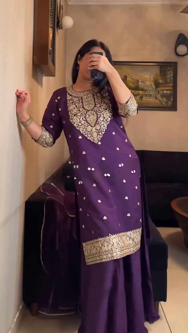 Regal Elegance in Purple Attire