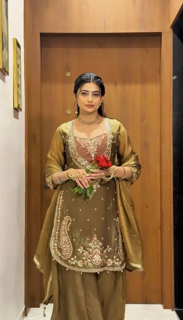 Premium Embroidered Salwar Suit With Dupatta
