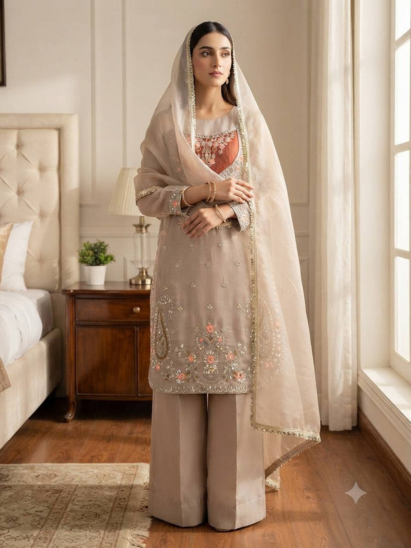 Premium Embroidered Salwar Suit With Dupatta