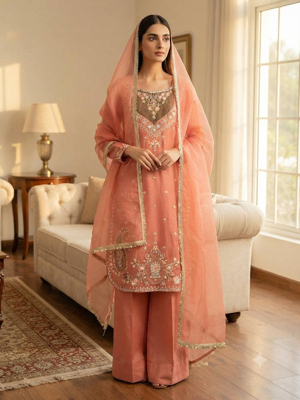 Premium Embroidered Salwar Suit With Dupatta