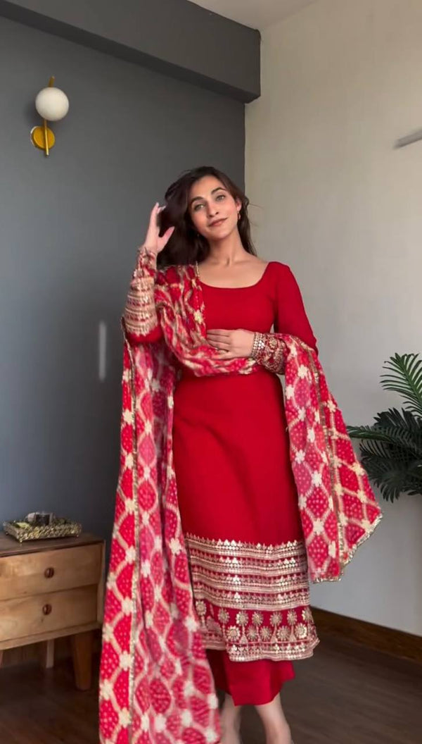 Essential Red Salwar Suit for Elegance