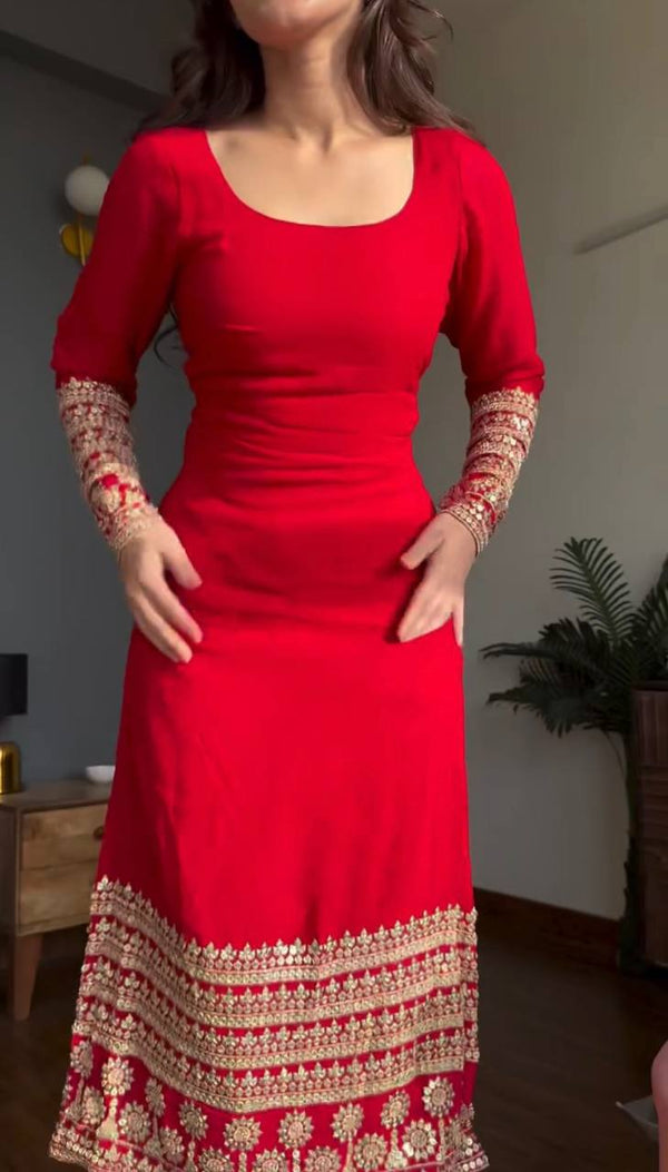 Essential Red Salwar Suit for Elegance