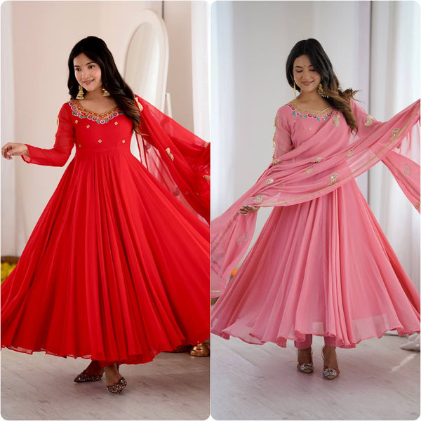 Designer Floor Length Anarkali Festive Wear Set