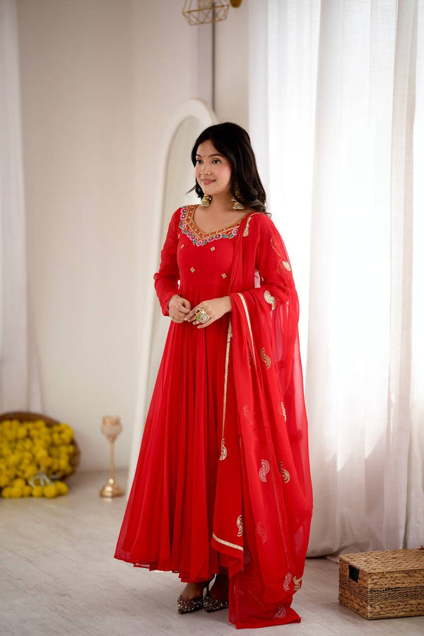 Designer Floor Length Anarkali Festive Wear Set