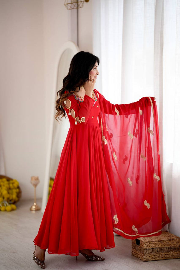 Designer Floor Length Anarkali Festive Wear Set