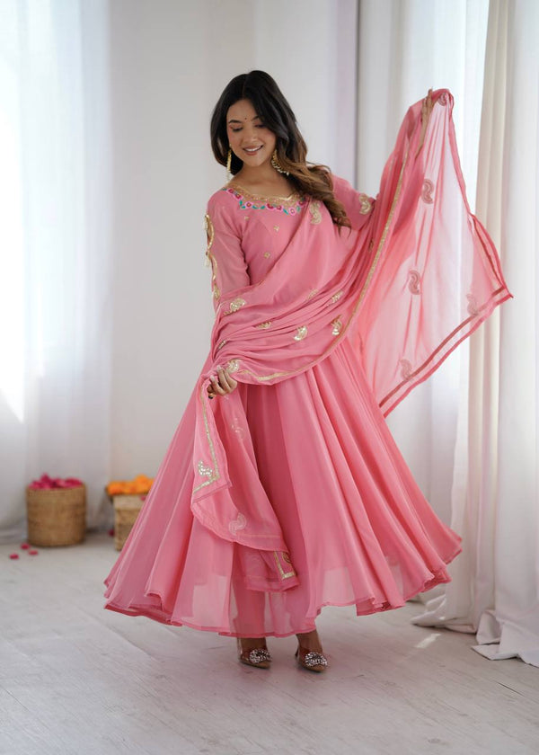 Designer Floor Length Anarkali Festive Wear Set