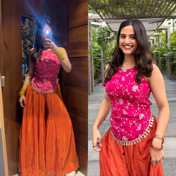 Capturing Joy in Vibrant Orange Attire