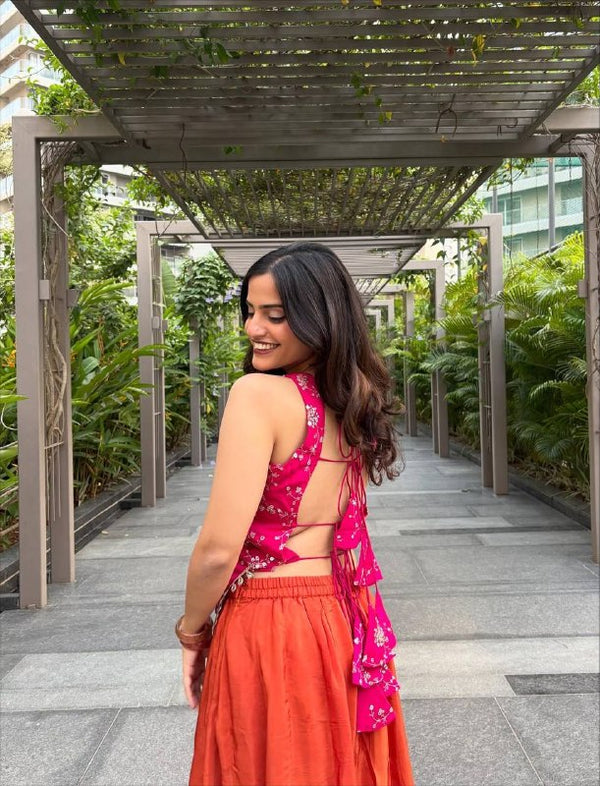 Capturing Joy in Vibrant Orange Attire