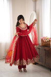 Graceful Red Anarkali Suit for Modern Elegance