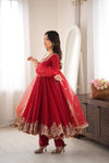 Graceful Red Anarkali Suit for Modern Elegance