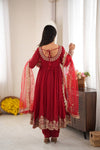 Graceful Red Anarkali Suit for Modern Elegance