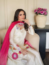 Graceful Woman in White and Pink