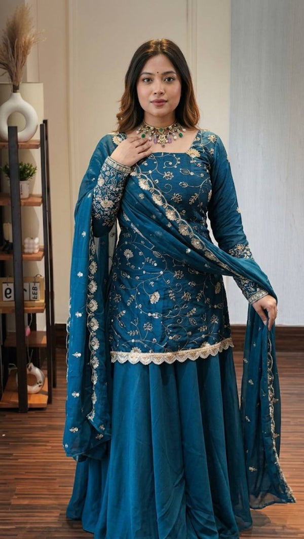 Capturing Moments in Elegant Blue Attire