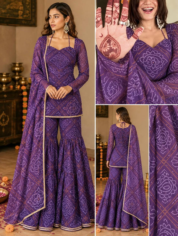 Lavish Purple Sharara Pair for Celebrations