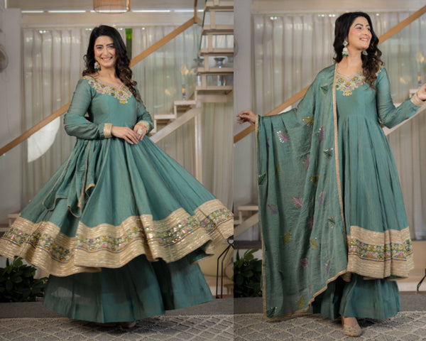 Stunning Green Anarkali for Cultural Celebrations