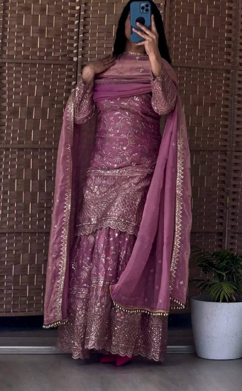 Glam Vibe Stylish Sharara Outfit With Dupatta