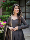 Elegant Dark Grey Anarkali Suit for Women