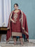 Majestic Maroon Suit Adorned in Gold