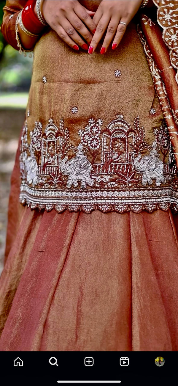 A Brown Embroidered Silk Suit