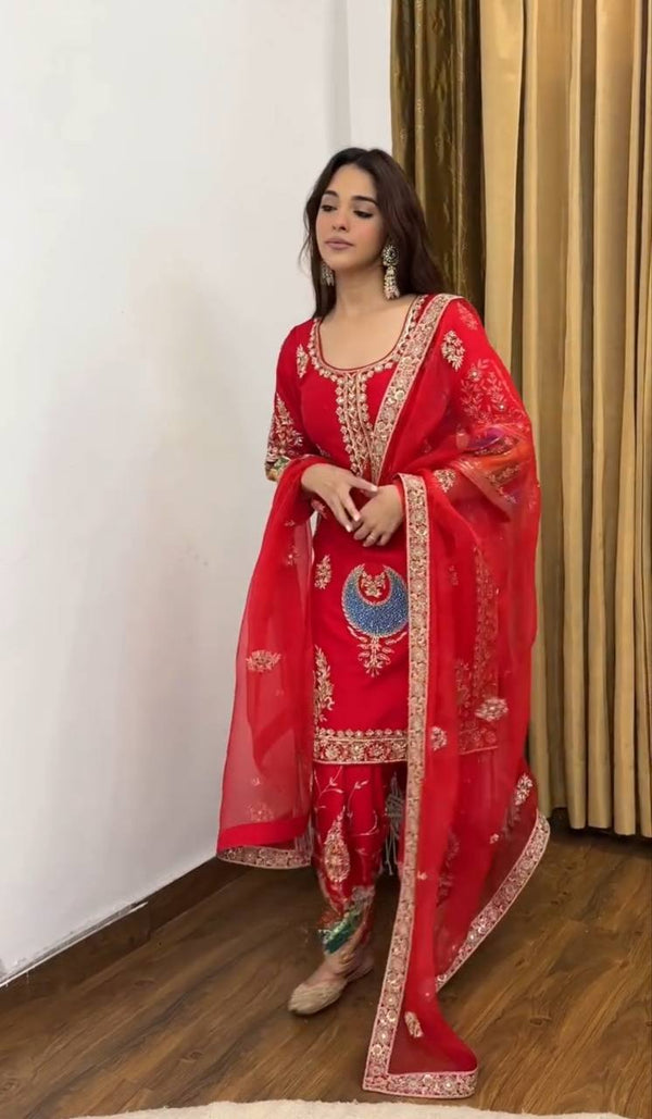 Scarlet Stitches: A Tailored Masterpiece