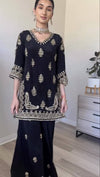 Midnight Charm: Exquisite Black Lehenga Ensemble