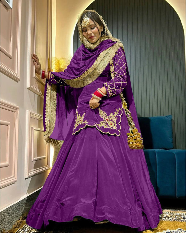 Regal Zari and Stone Embellished Hand work