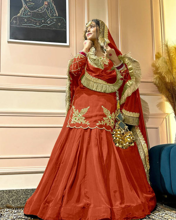 Regal Zari and Stone Embellished Hand work