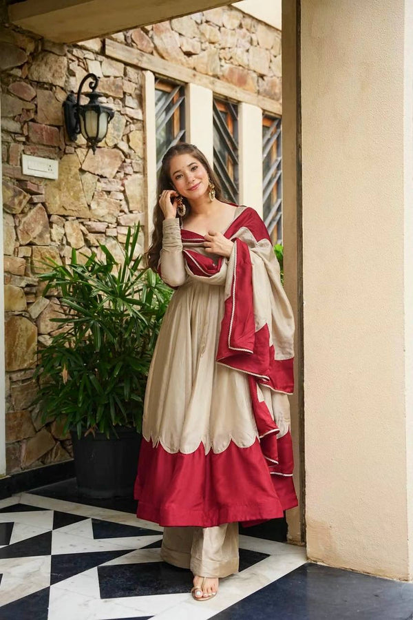 Elegant Woman in Striking Dress Pose