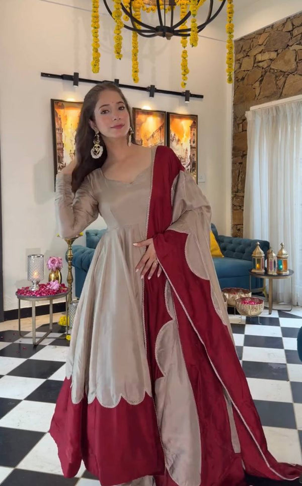 Elegant Woman in Striking Dress Pose