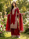 Royal Red Floral Ensemble