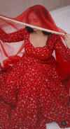 Graceful Red Anarkali for Traditional Celebrations