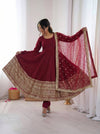 Elegant Maroon Anarkali: A Timeless Tradition