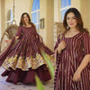 Women's Festive Maroon Anarkali Ensemble