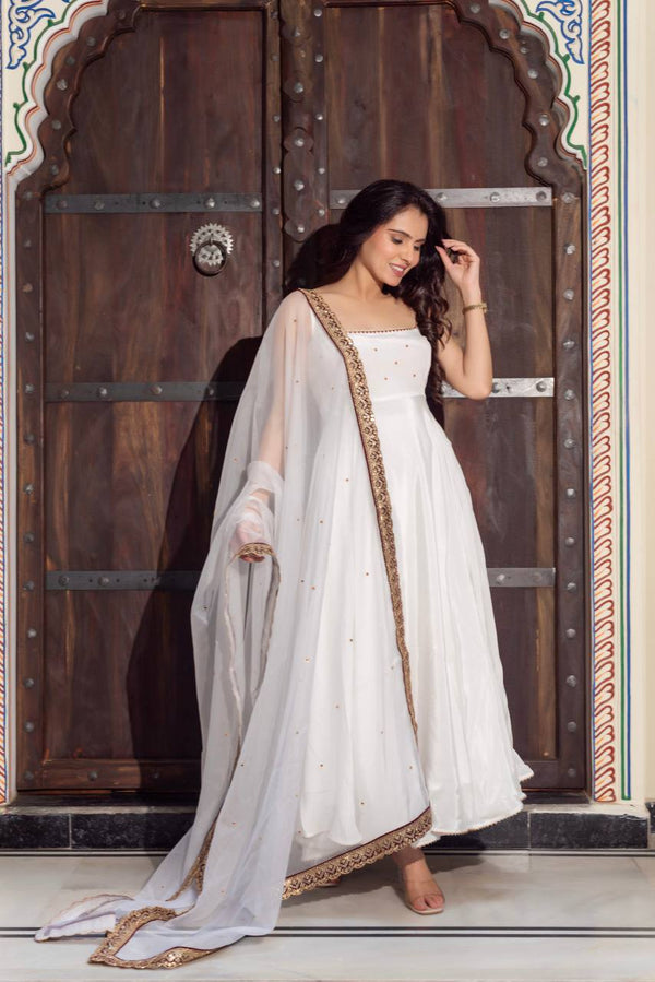 Graceful Presence by the Rustic Entrance
