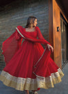 Glamorous Red Ensemble for Festive Occasions