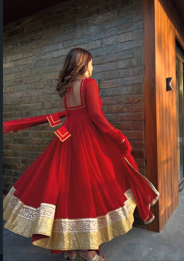 Glamorous Red Ensemble for Festive Occasions
