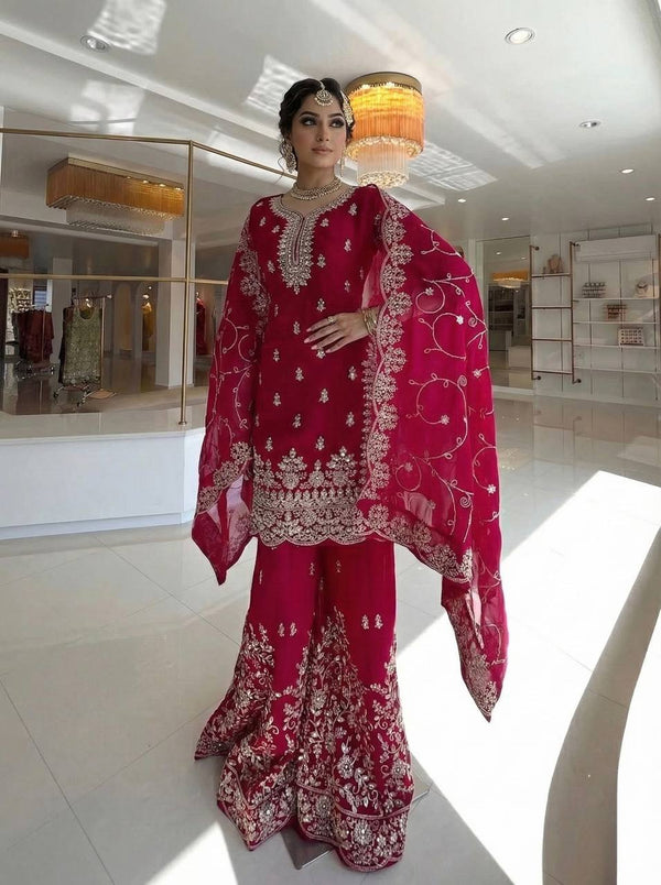 Radiant Elegance in Rich Crimson