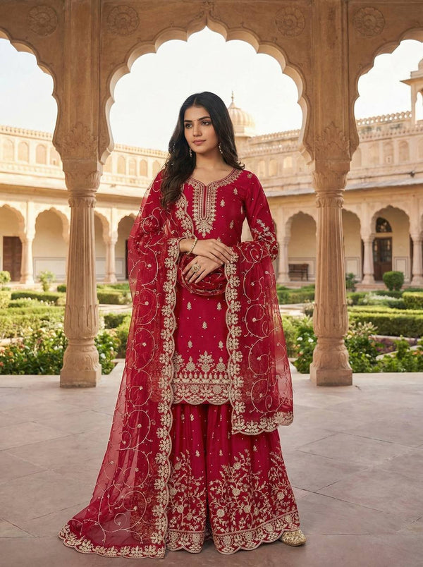 Radiant Elegance in Rich Crimson