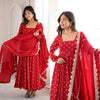 Elegant Red Anarkali Dress with Dupatta
