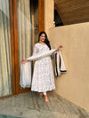 Timeless Charm: Printed White Anarkali