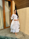 Timeless Charm: Printed White Anarkali