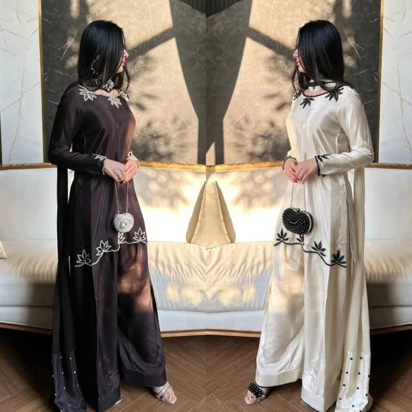 Graceful Attire with Floral Embellishments