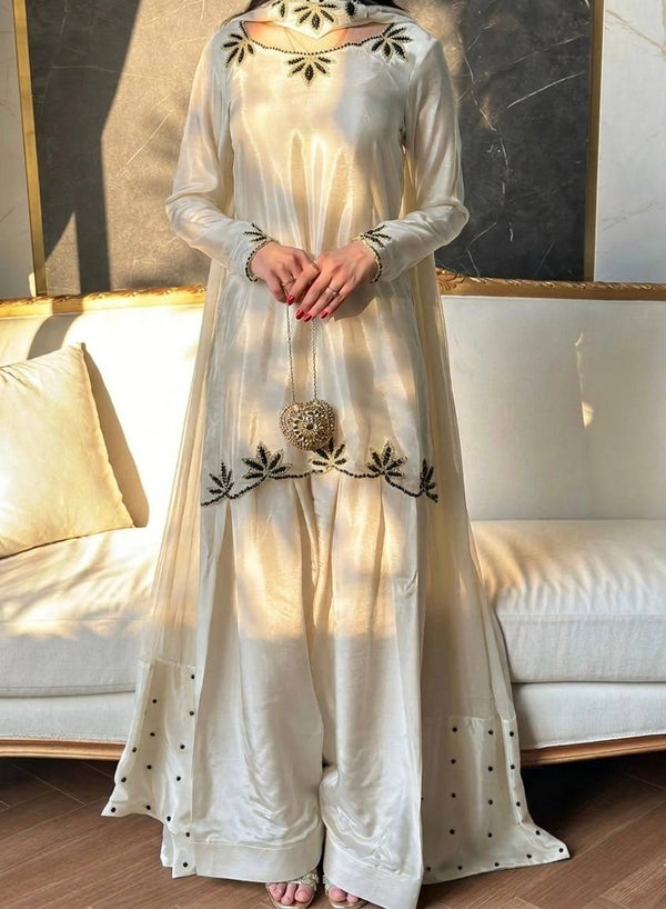 Graceful Attire with Floral Embellishments