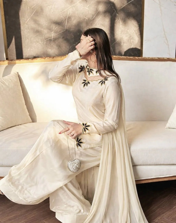 Graceful Attire with Floral Embellishments