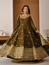 Elegant Olive Green Festive Gown