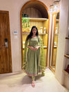 Radiant Beauty: Posing in Emerald Attire
