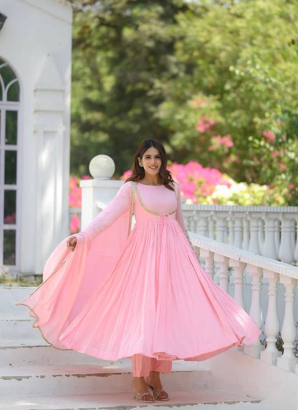 Blush Elegance Flowing Pink Attire