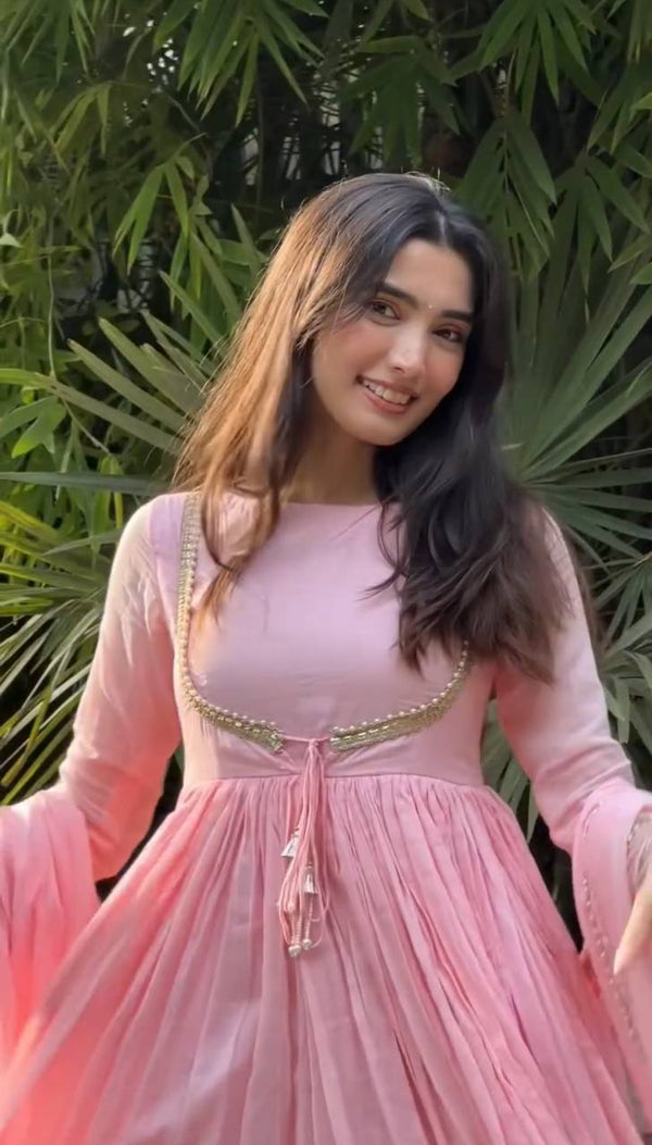 Blush Elegance Flowing Pink Attire